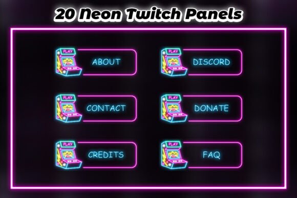 20 Neon Gaming Twitch Panels for Streamers