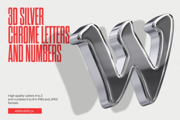 3D Transparent Silver Chrome Letters