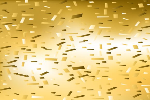 Elevating Celebration: The Impact of Falling Confetti on Blurred Golden Backgrounds in Modern Branding