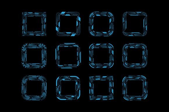 Future Blue Hud Vector Design Elements