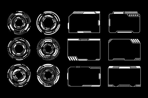 Futuristic Tech Circles and HUD Frames Design