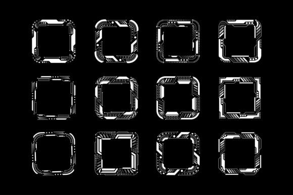 HUD Cyber Techno Frame Elements for Design