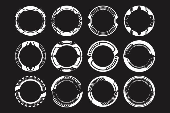 HUD Futuristic Circular UI Elements Set