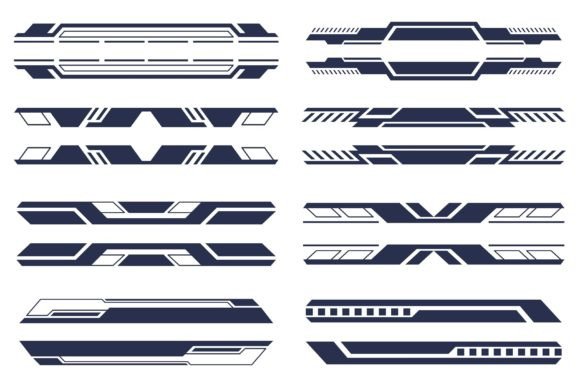 Modern HUD Tech Border Design Pack: Elevating Digital and Print Interfaces