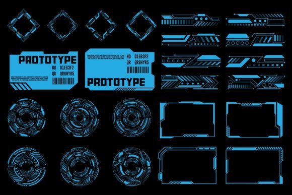 Set of Sci Fi Hud Interface Elements